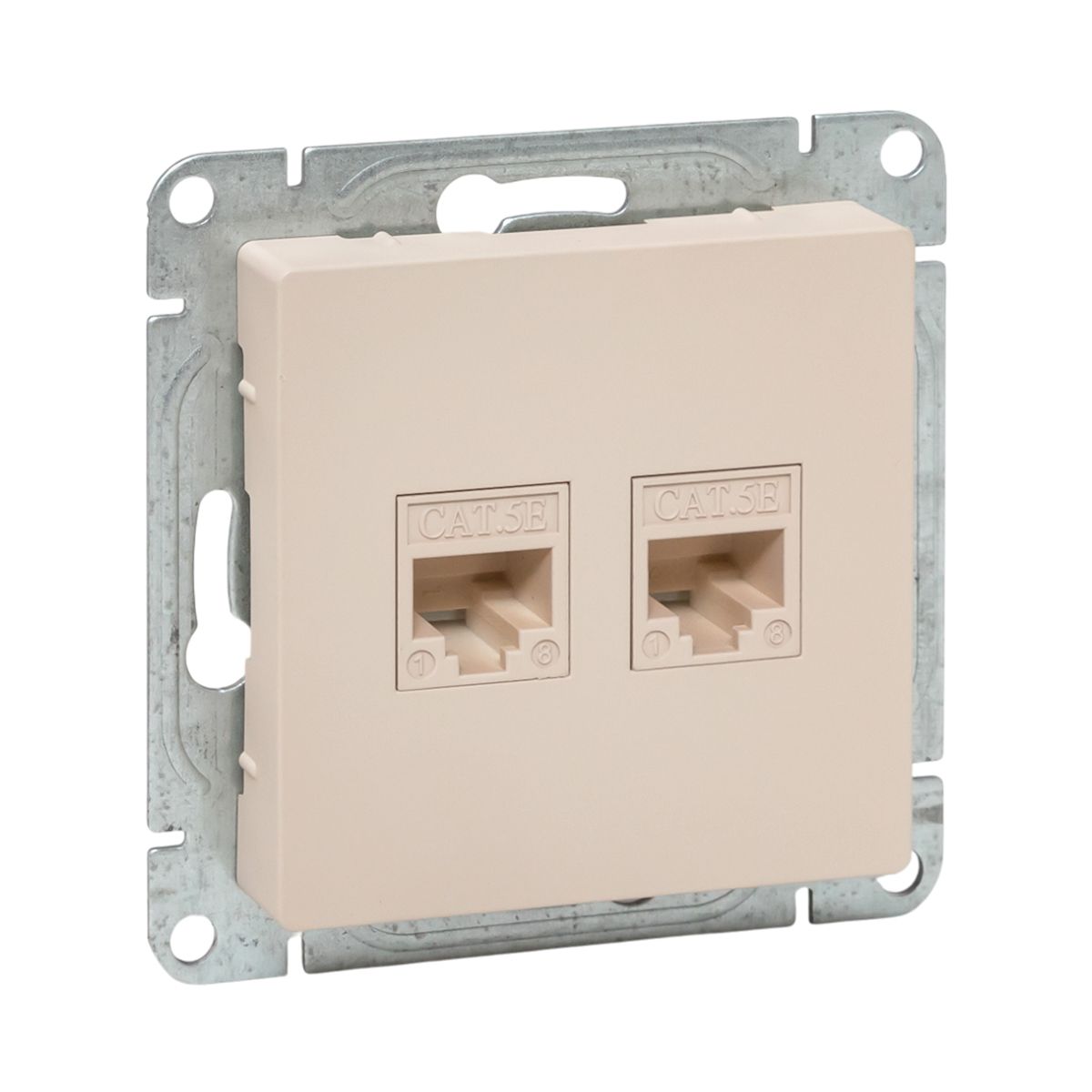 Механизм розетки RJ45 (cat5), кремовый Эпика EKF UP1-SOI-RJ45-5
