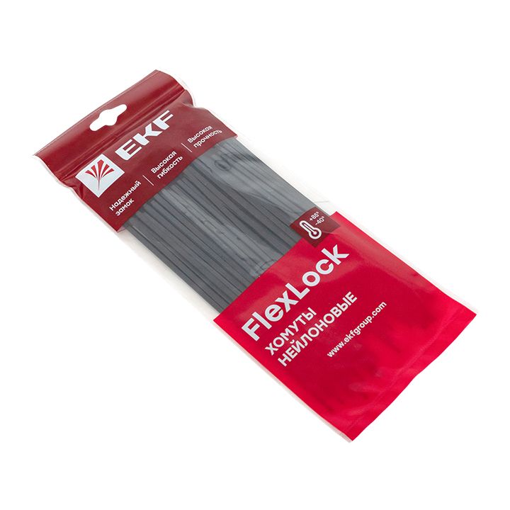 Хомут P6.6 3.6х200 FlexLock стандартный черн. (уп.100шт) PROxima plc-fl-ctsb-3.6x200