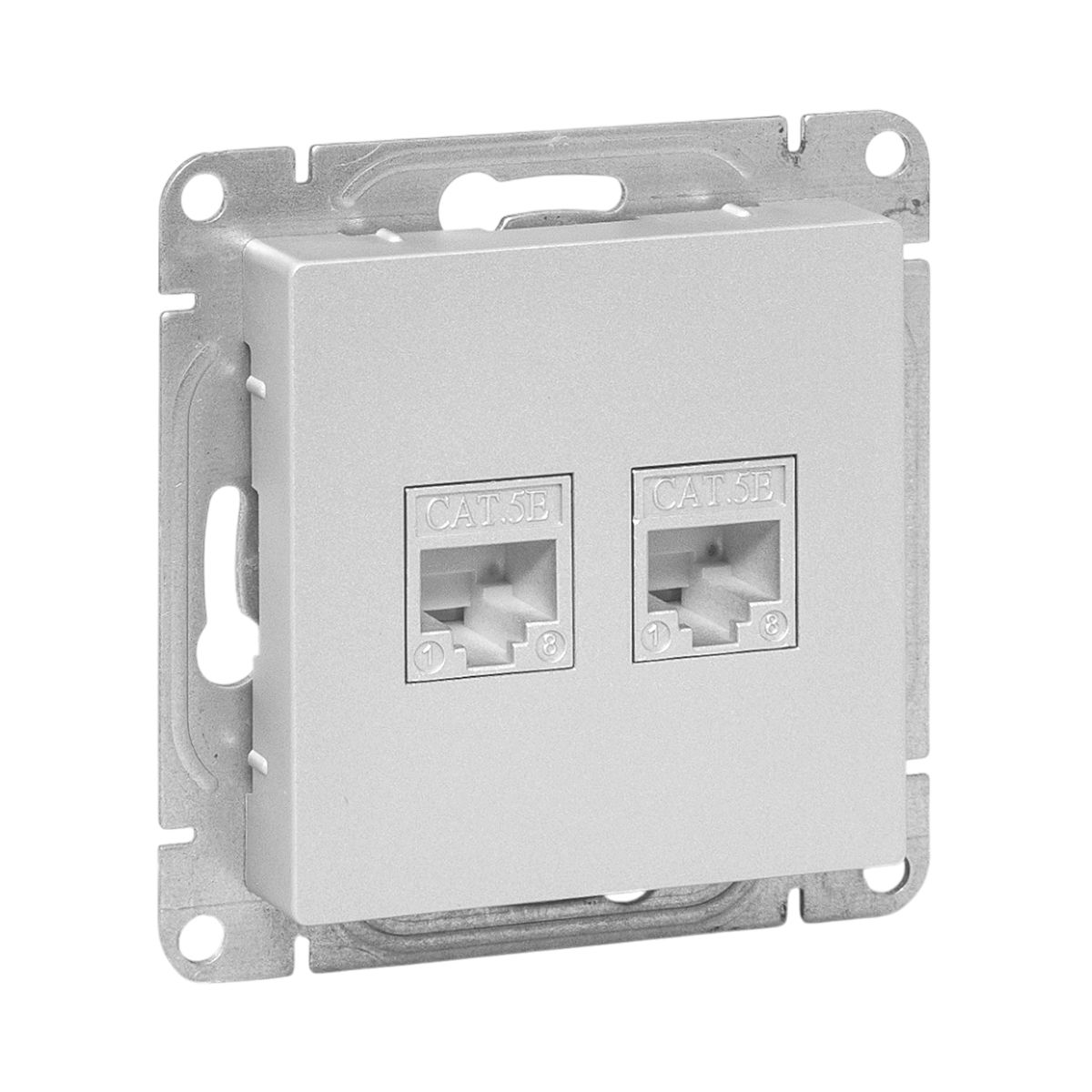 Механизм розетки RJ45 - 2шт, (cat5), алюминий Эпика EKF UP1-SOA-2RJ45-5