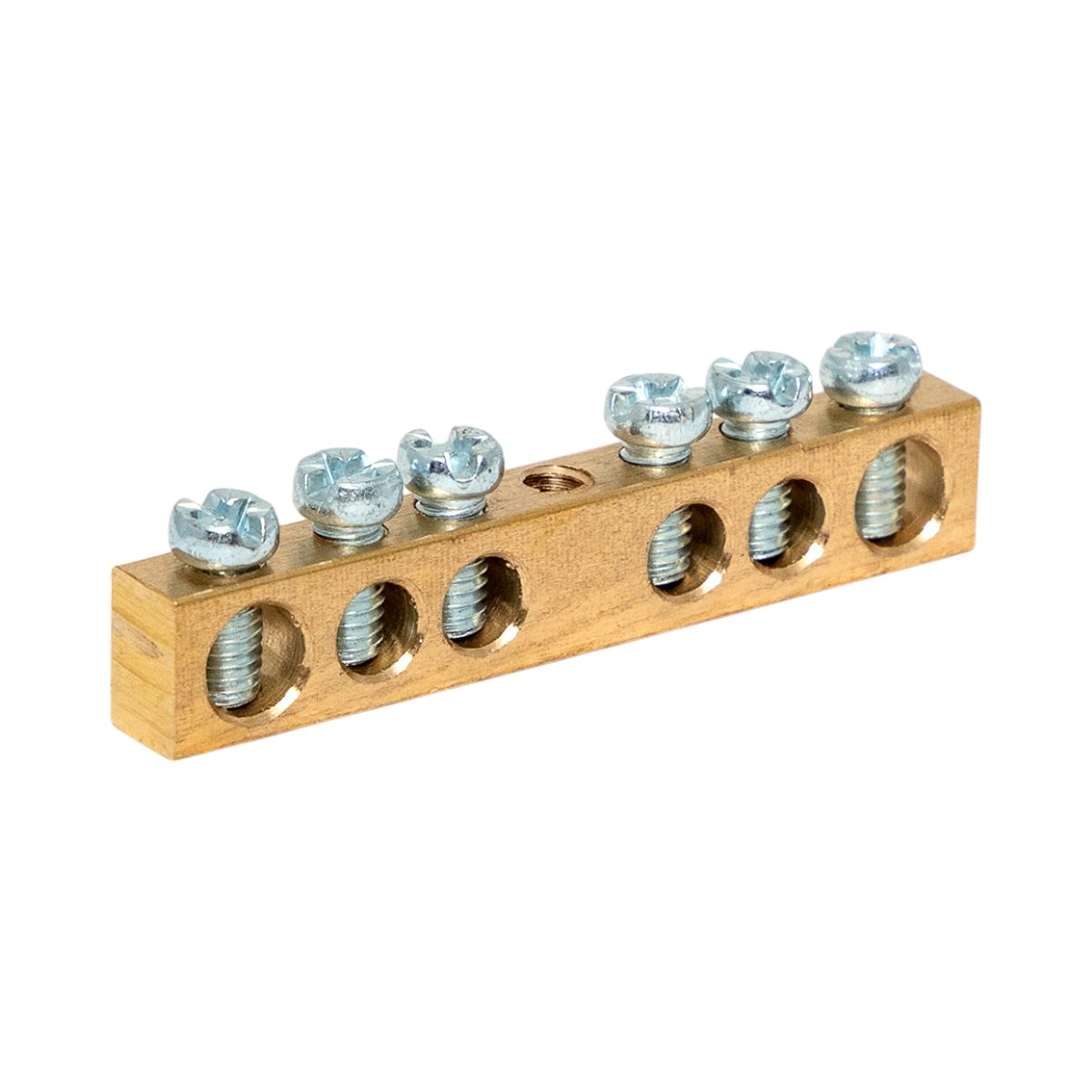 Шина PEN "ноль-земля" (6х9мм) 6 отверстий латунь крепеж по центру розничный стикер PROxima sn0-63-06-r