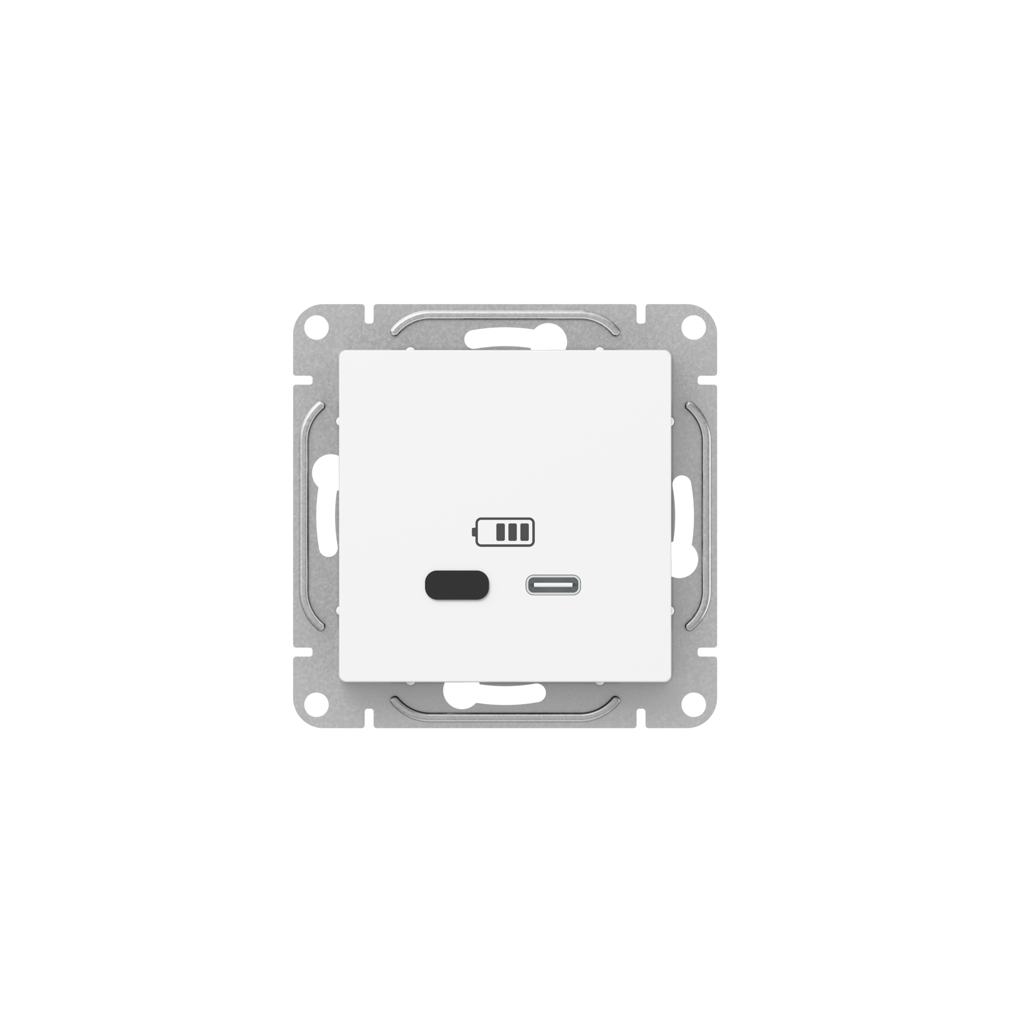 Механизм розетки USB-С, быстрая, белый Эпика EKF UP1-SOW-USBCF