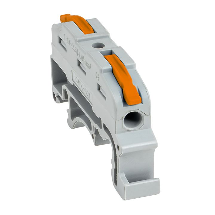 Клемма строительно-монтажная СМК проходная 222-421 1п 0.08-4кв.мм на DIN-рейку PROxima plc-smk-421-din