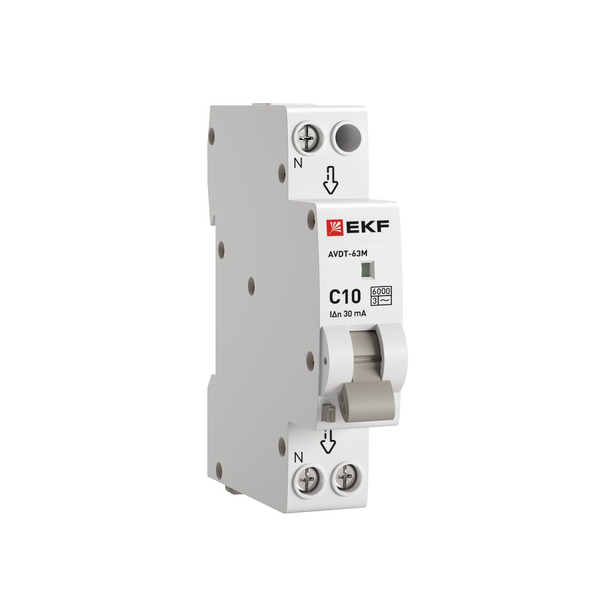 Выключатель автоматический дифференциального тока 1мод. C 10А 30мА тип AC 6кА АВДТ-63М электрон. PROxima DA63M-10-30
