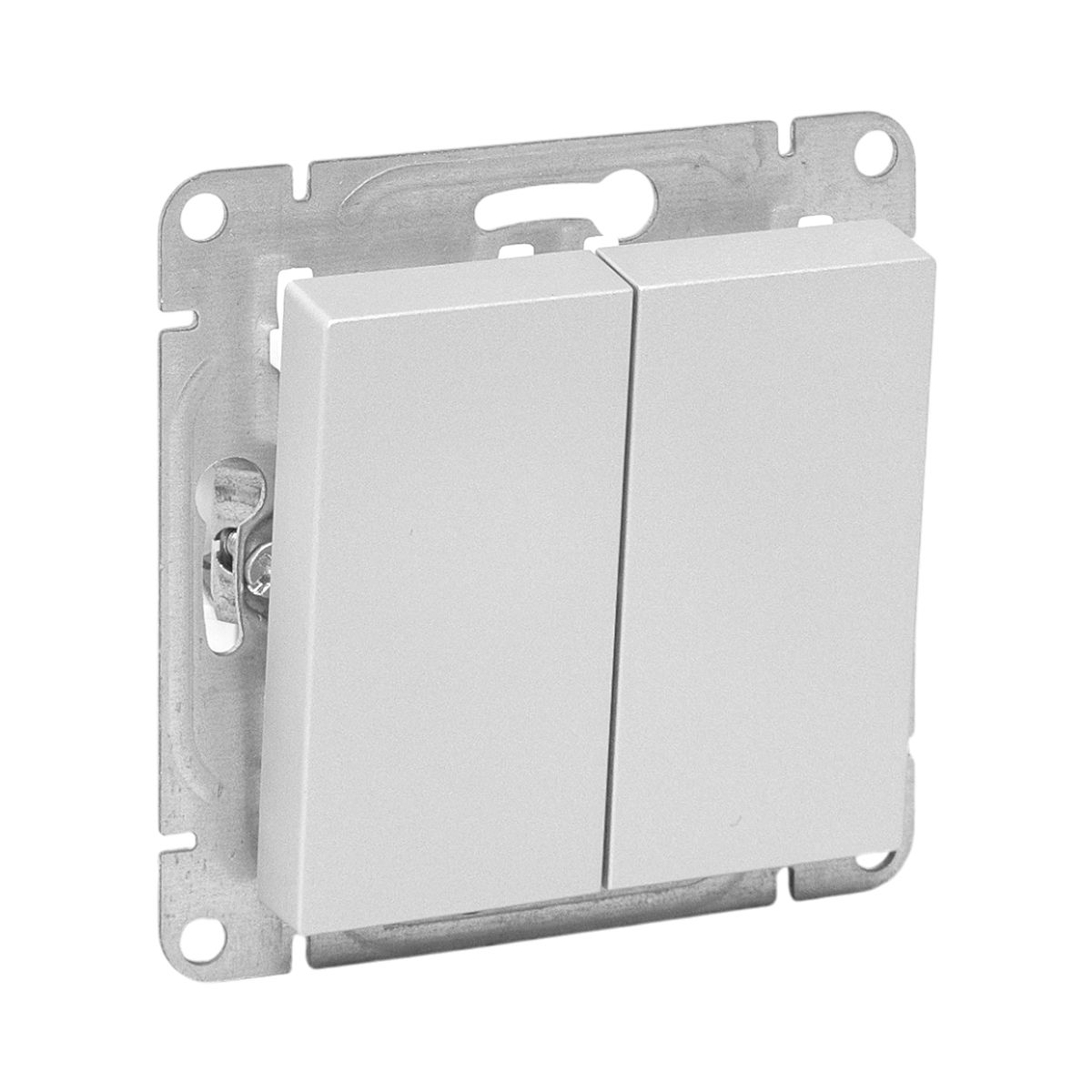 Механизм выключателя, двухклавишный, алюминий Эпика EKF UP1-SWA-20