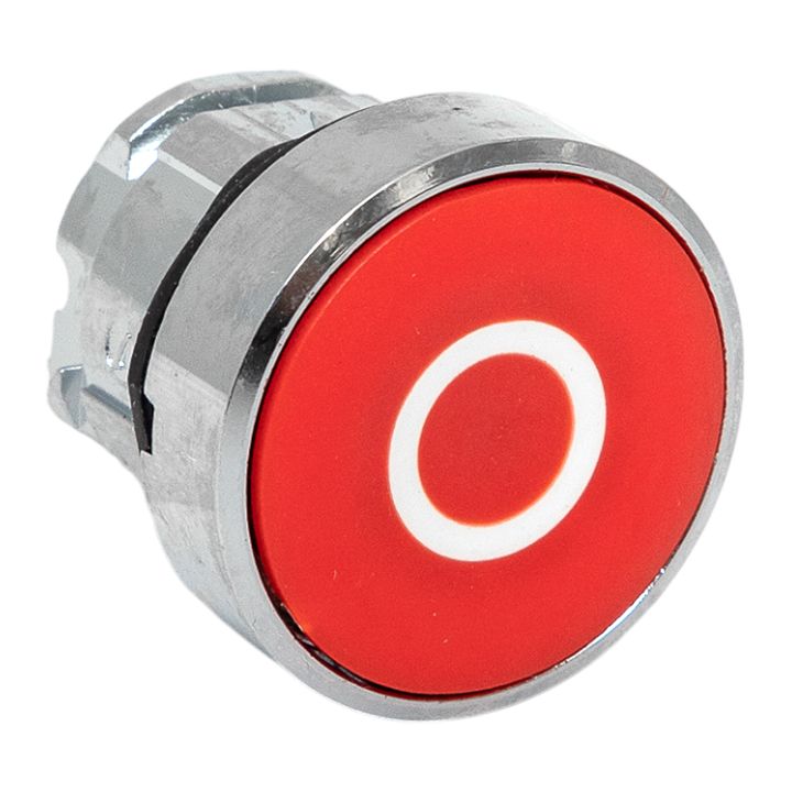 Исполнительный механизм кнопки "O" XB4 красный плоский возвратный без фиксации IP65 EKF XB4BA-4162C-65