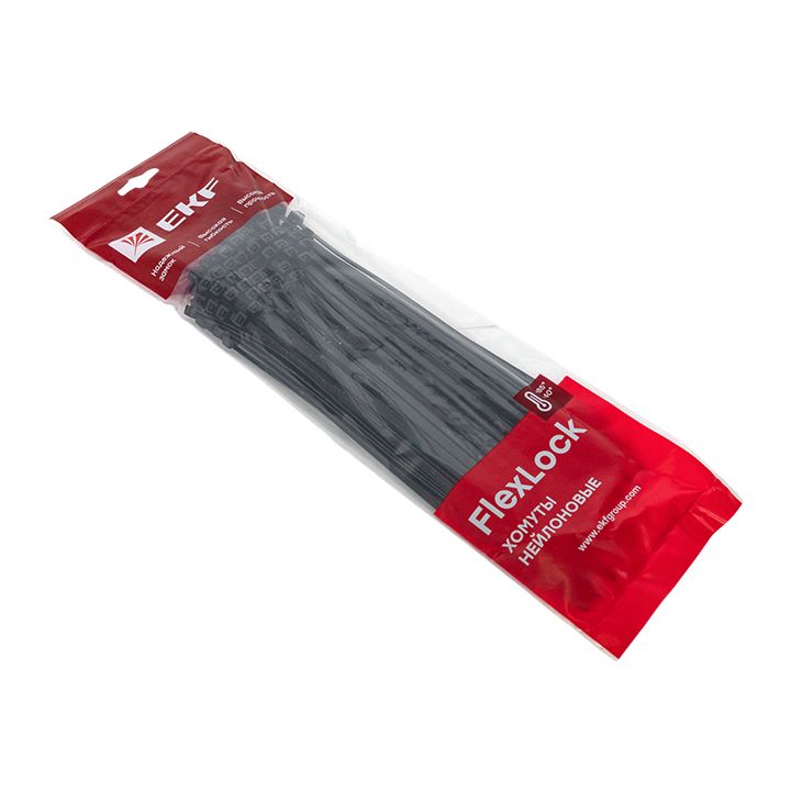 Хомут P6.6 4.8х250 FlexLock стандартный черн. (уп.100шт) PROxima plc-fl-ctsb-4.8x250