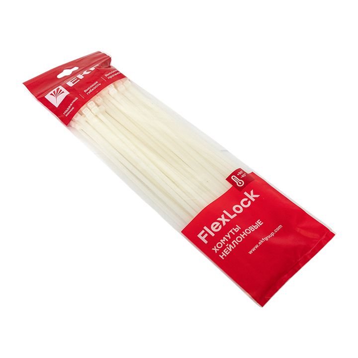 Хомут P6.6 стандартный (б), 7.6x300 (100шт) FlexLock PROxima plc-fl-ctsw-7.6x300