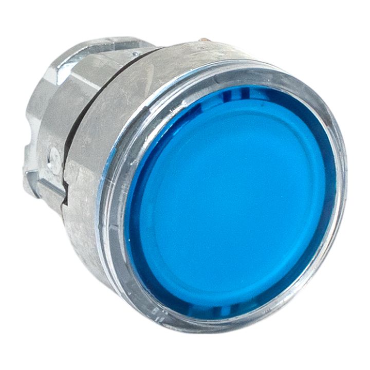 Исполнительный механизм кнопки XB4 синий плоский возвратный без фиксации, с подсветкой IP65 EKF XB4BW-B-65