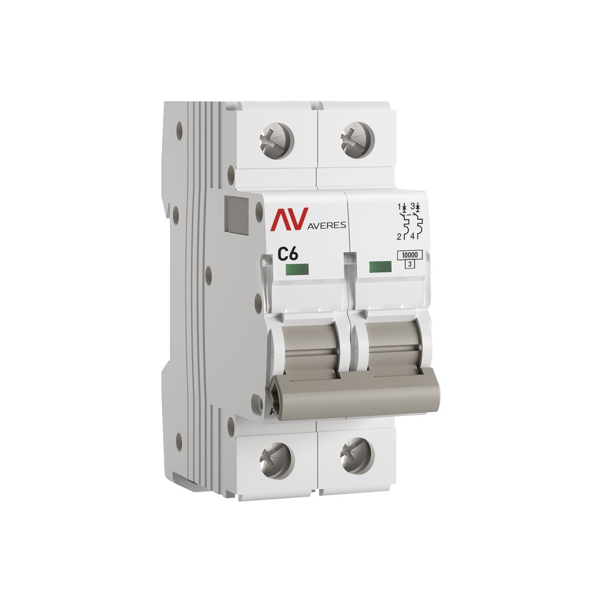 Фото товара mcb10-2-06C-av Выключатель автоматический AV-10 2P 6A (C) 10kA EKF AVERES(кр.1шт)