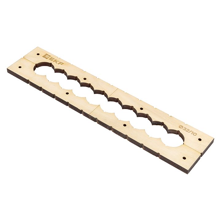 Шаблон для групповых отверстий c 10 отв. диам. 32 мм EKF Expert sh-d32-10