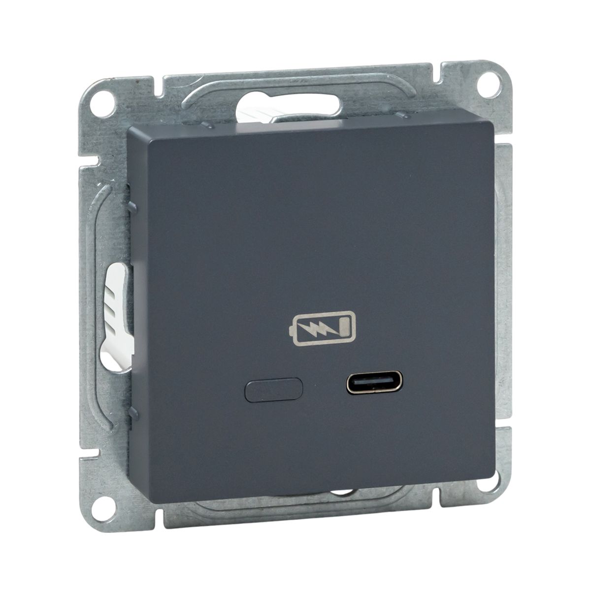 Механизм розетки USB-С, быстрая, графит Эпика EKF UP1-SOG-USBCF