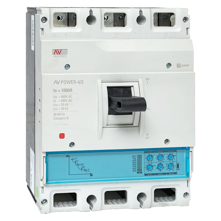 Фото товара Автоматический выключатель AV POWER-4/3 1000А 50kA ETU2.0 mccb-43-1000-2.0-av
