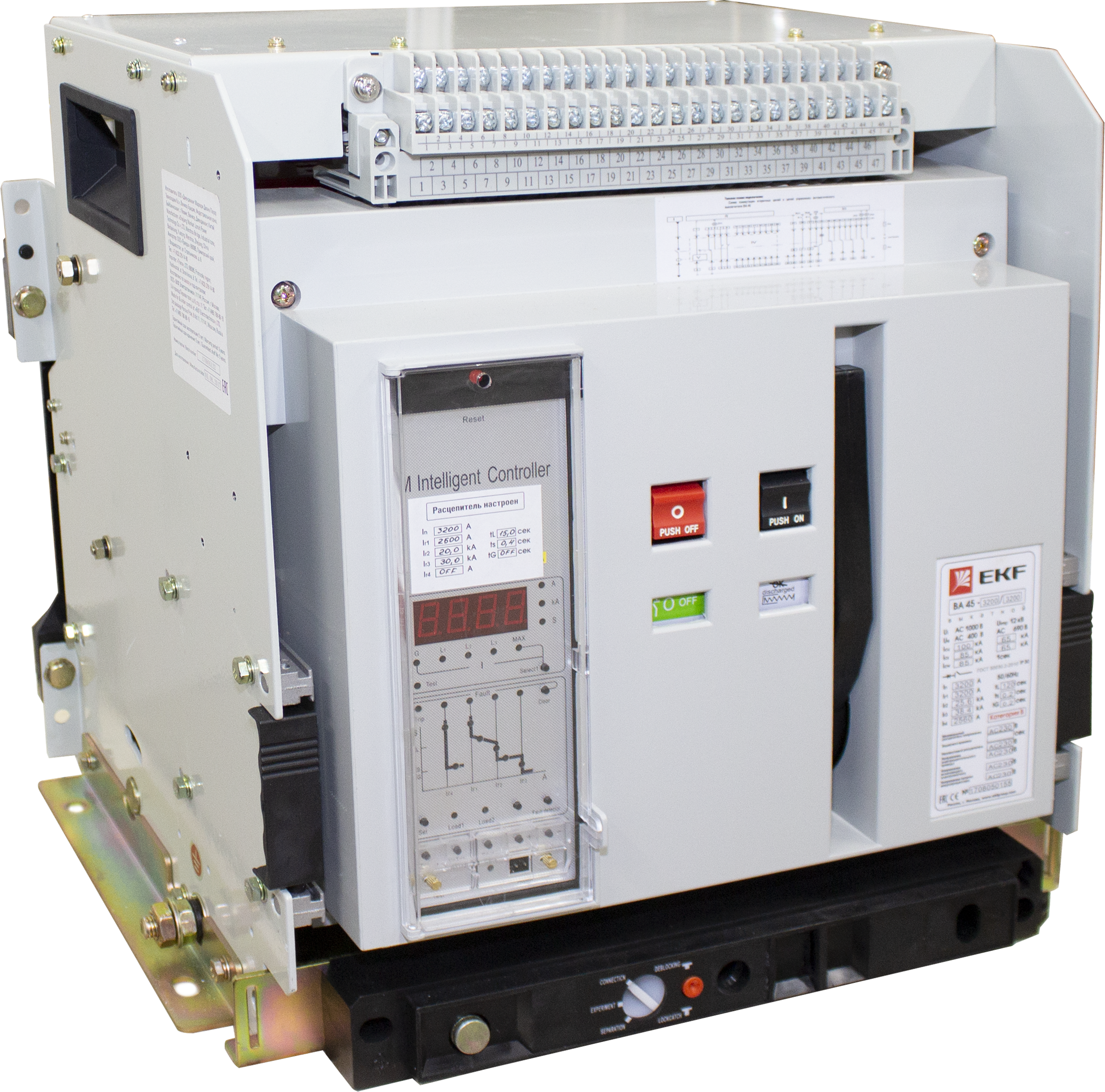 Выключатель автоматический ВА-45 3200/3200А 3P+N 80кА выкатной+положение АВ EKF PROxima(кр.1шт)