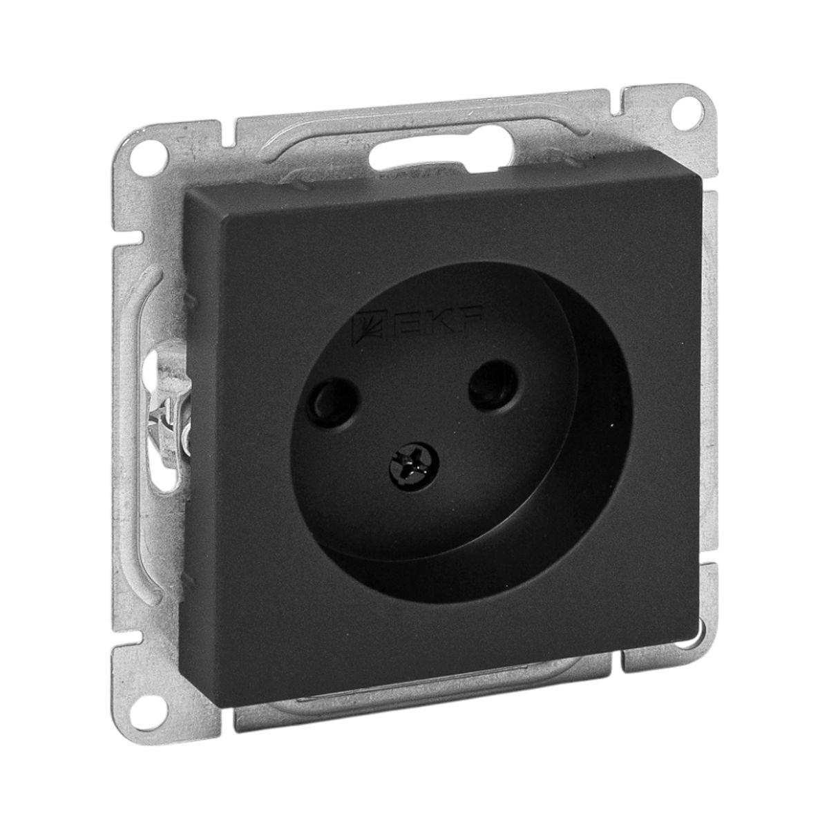 Механизм розетки, 16А, без заземления, со шторками, ч-рный Эпика EKF UP1-SOB-101