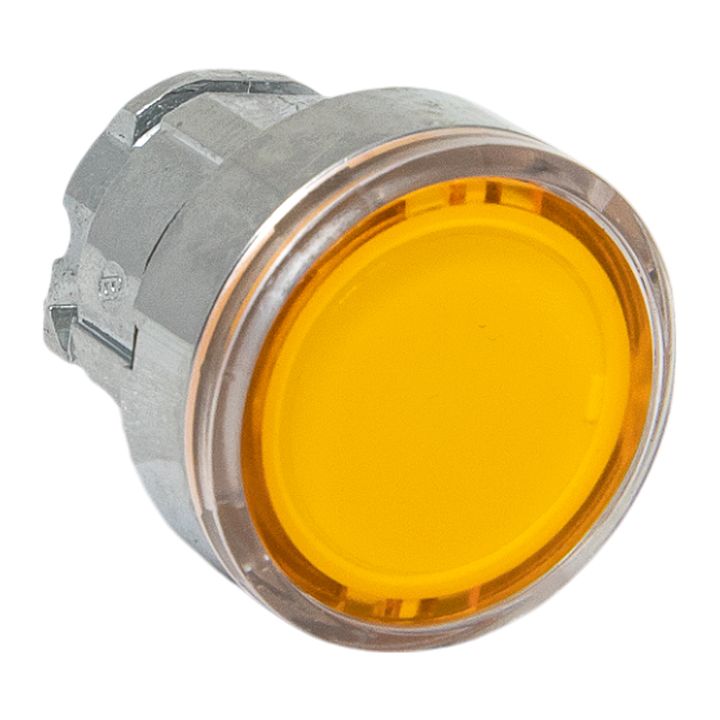 Исполнительный механизм кнопки XB4 желтый плоский возвратный без фиксации, с подсветкой IP65 EKF XB4BW-Y-65