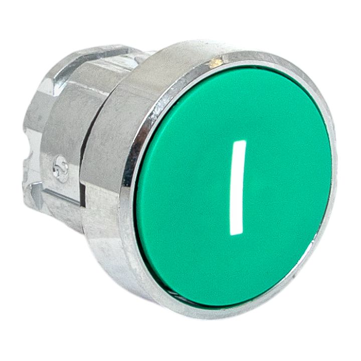 Исполнительный механизм кнопки "I" XB4 зеленый плоский возвратный без фиксации IP65 EKF XB4BA-3152C-65