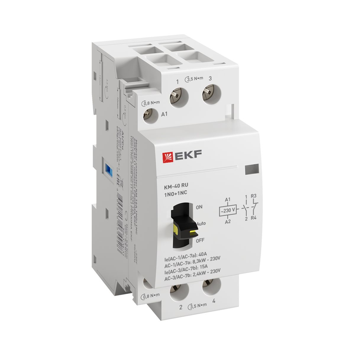 Контактор модульный КМ РУ 40А 1NO+1NC (2 мод.) PROxima km-2m-40-11