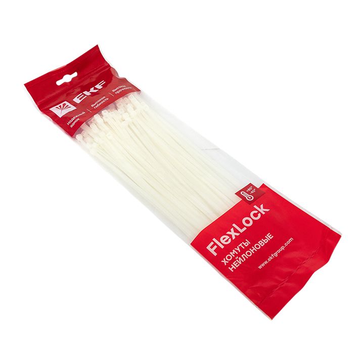 Хомут P6.6 3.6х250 FlexLock стандартный бел. (уп.100шт) PROxima plc-fl-ctsw-3.6x250