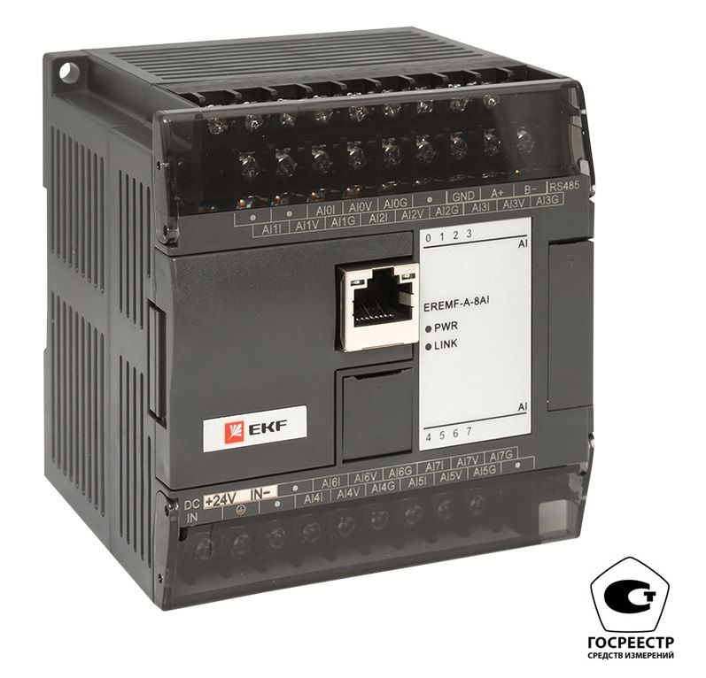 Фото товара Модуль аналогового ввода EREMF 8 PRO-Logic EKF (с поверкой) EREMF-A-8AI-V