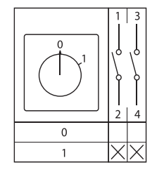 Переключатель кулачковый ПК-1-12 10А 2P -0-1- IP65 EKF