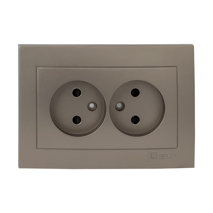 Валенсия лицевая панель розетка 2-местной б/з 10А кашемир с защ. штор. PROxima ESR10-L-102-40