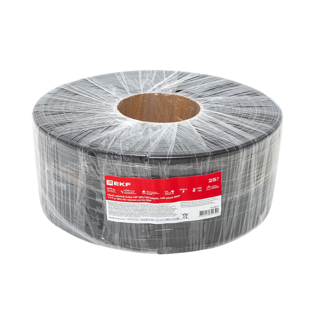 Термоусаживаемая трубка ТУТ нг 80/40 черная рулон PROxima tut-80-b