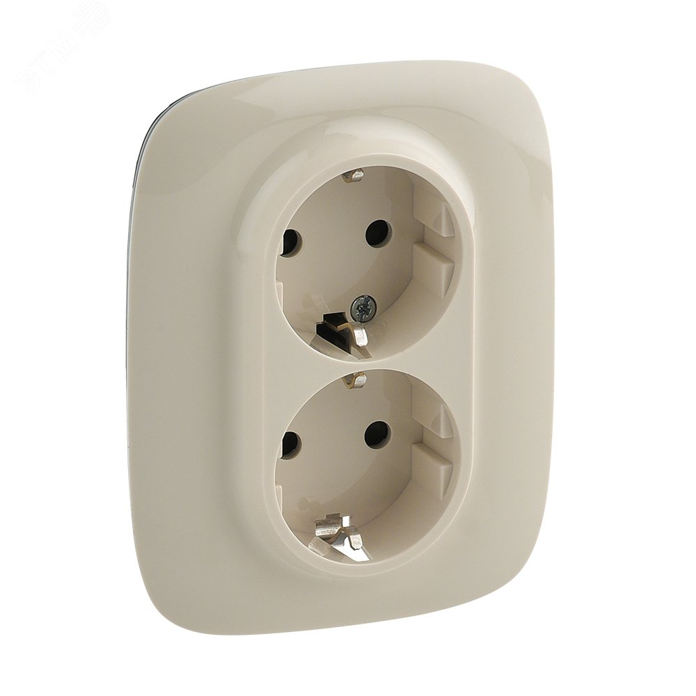Фото товара Розетка 2-м СП Valena Allure 16А IP20 250В 2х2P+E защ. шторки безвинт. клеммы с лицев. панель 753826