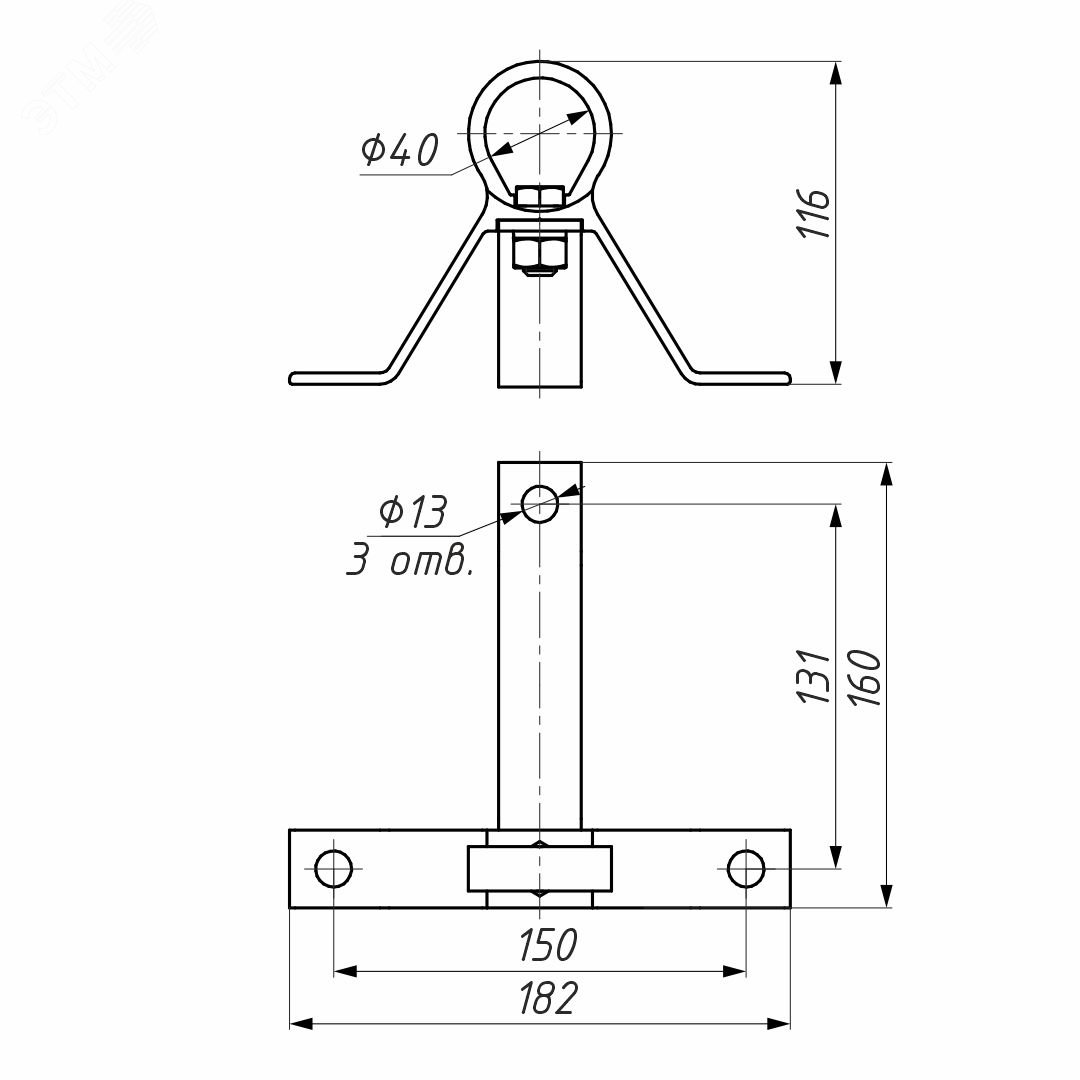 Кронштейн анкерный CT 600 (6.25кН) двойное анкерн. креплен. 10800061