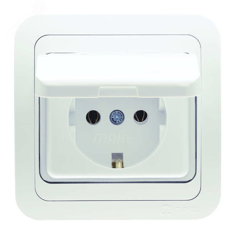 Розетка 1-м СП Mimoza 16А IP20 с крышкой керамика бел./бел. 12009