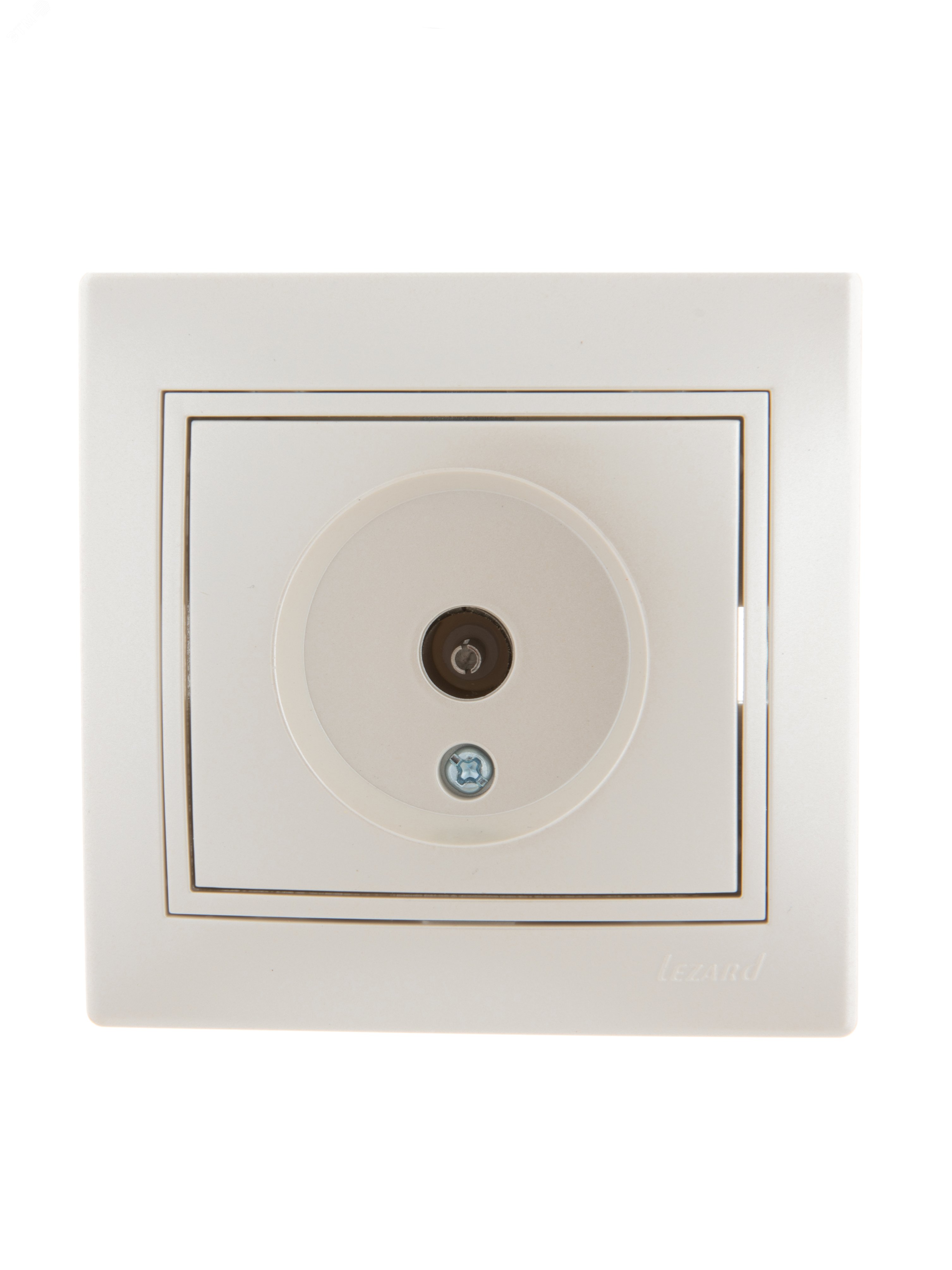 Розетка телевизионная проходная TV СП Mira 16А IP20 со вставкой жемчуж./бел. перламутр. 701-3030-129