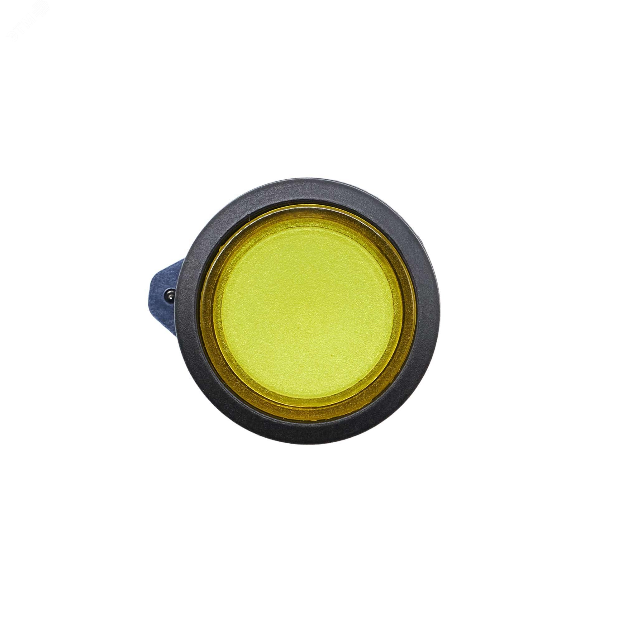Головка кнопки плоская прозрачная без  фиксации, желтая M22P-FMLYP
