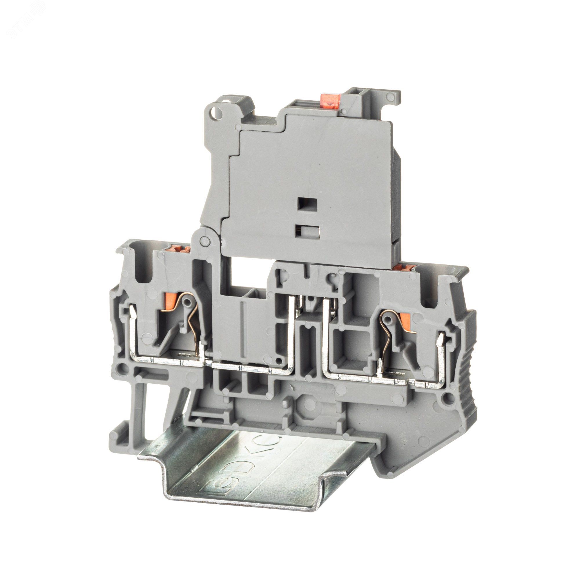 Клемма для предохранителя, зажим push-in, 2 точки подключения, 4 кв.мм, серая VPR-4-HESILED250