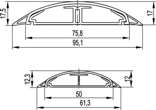 Напольный канал 50х12 мм CSP-F, белый 01031