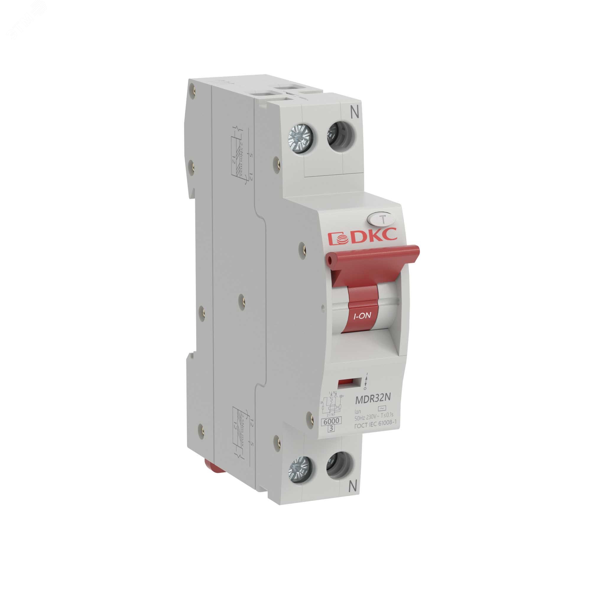 Выключатель автоматический дифференциального тока двухполюсный MDR63N, 32А, 300мА, тип A, C, 6кА, электронный, серии YON MAX MDR32N-1N4C32-A