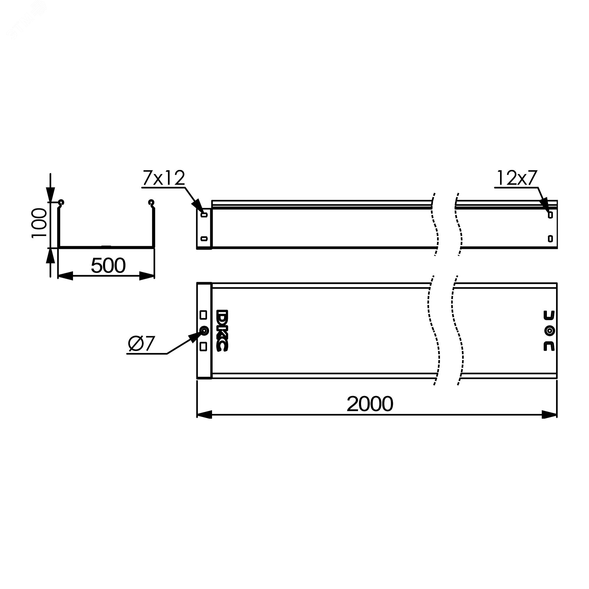 Лоток 500х100 L2000 35116