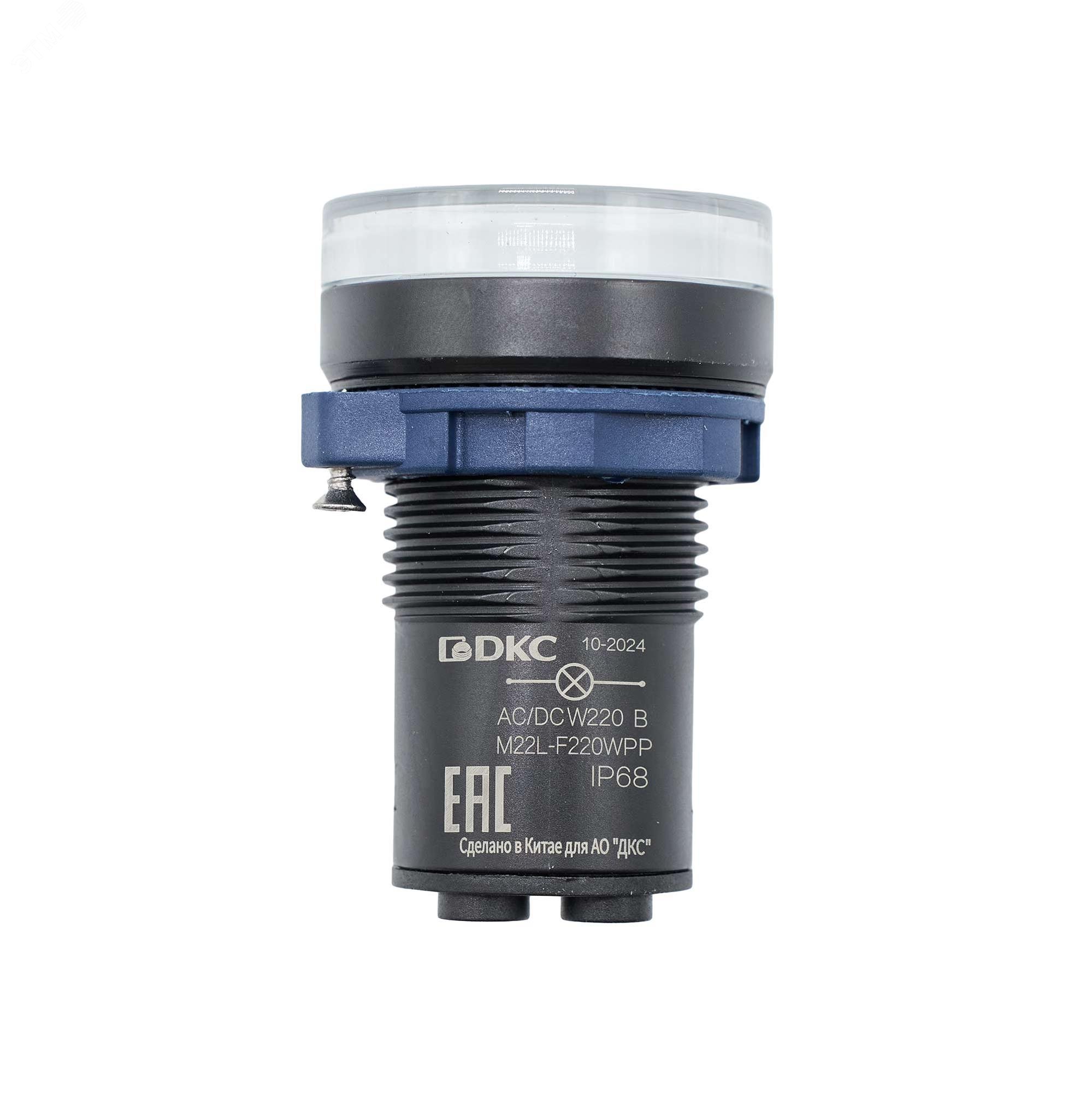 Фото товара Сигнальный индикатор со  встроенным диодом 220В, зеленый M22L-F220GPP