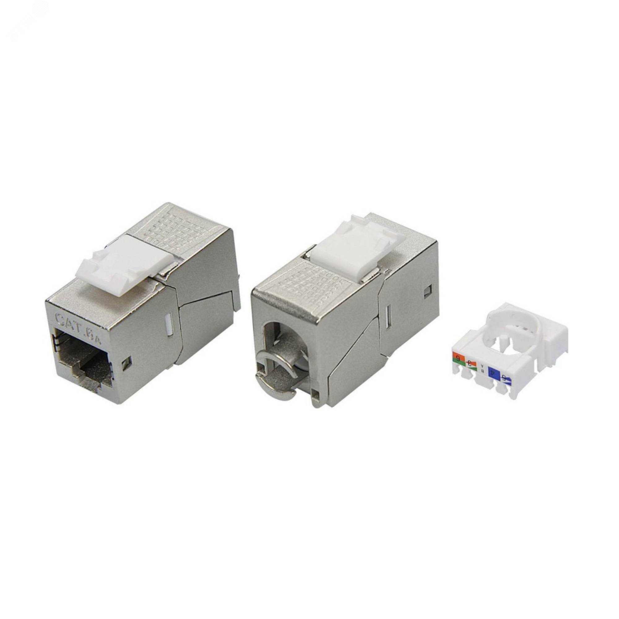 Фото товара Модуль Keystone RJ45 CAT6A экранированный(STP), 90 градусов,серебристый (форм-фактор S19) RNK6AF90TL