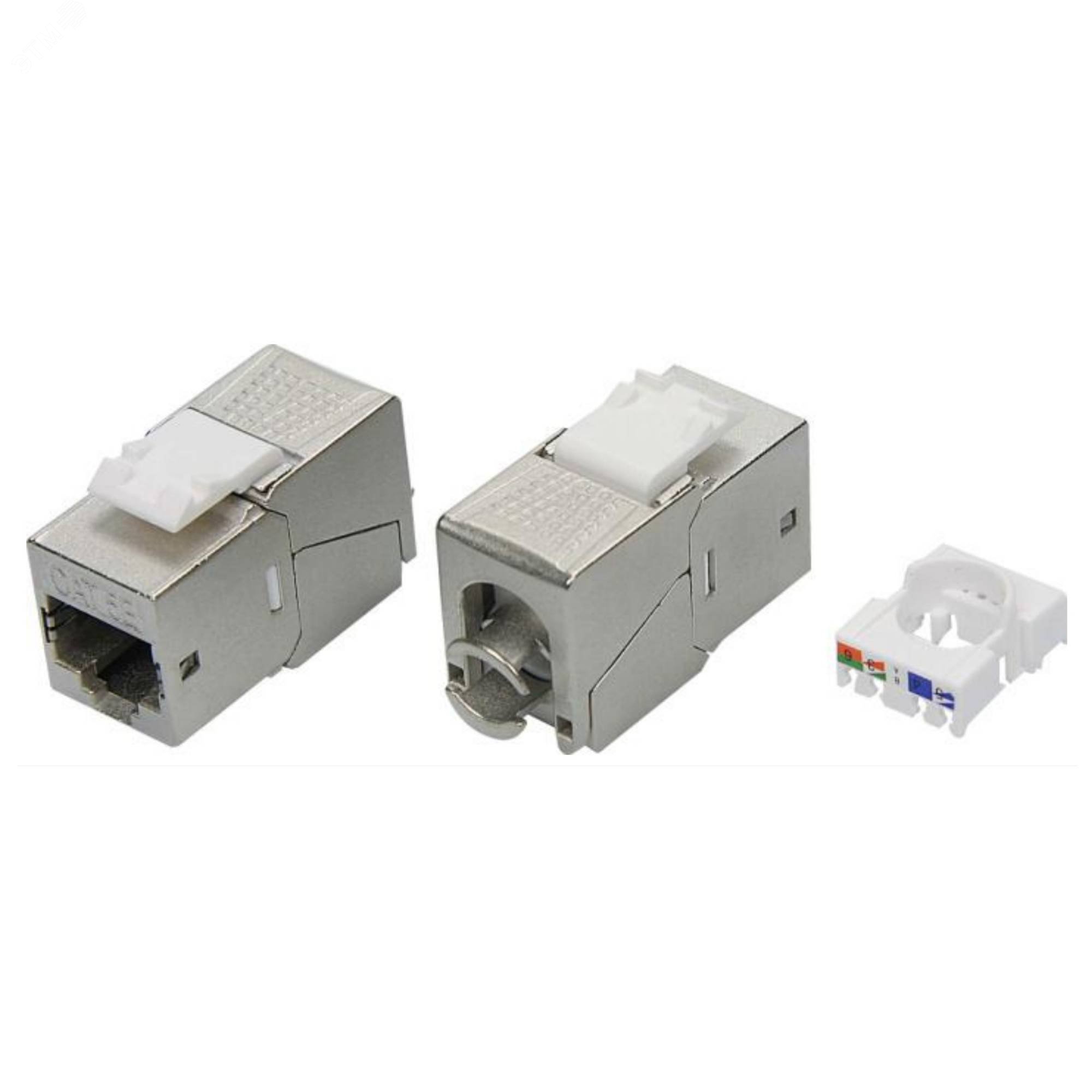 Фото товара Модуль Keystone RJ45 CAT5E экранированный(STP), 90 градусов,серебристый (форм-фактор S19) RNK5EF90TL