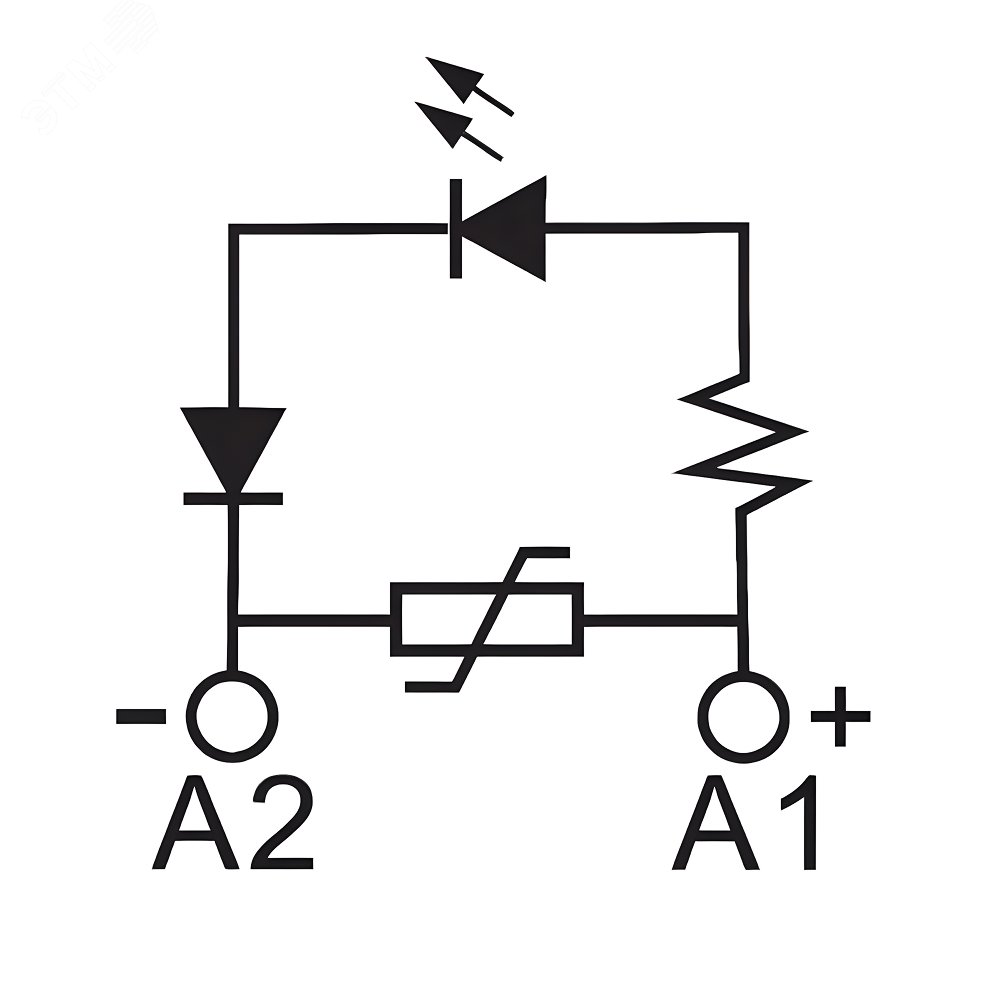 Фото товара Модуль индикации и защиты, LED зел-ный+Варистор (A1+), 240V AC/DC IMD-LV4G