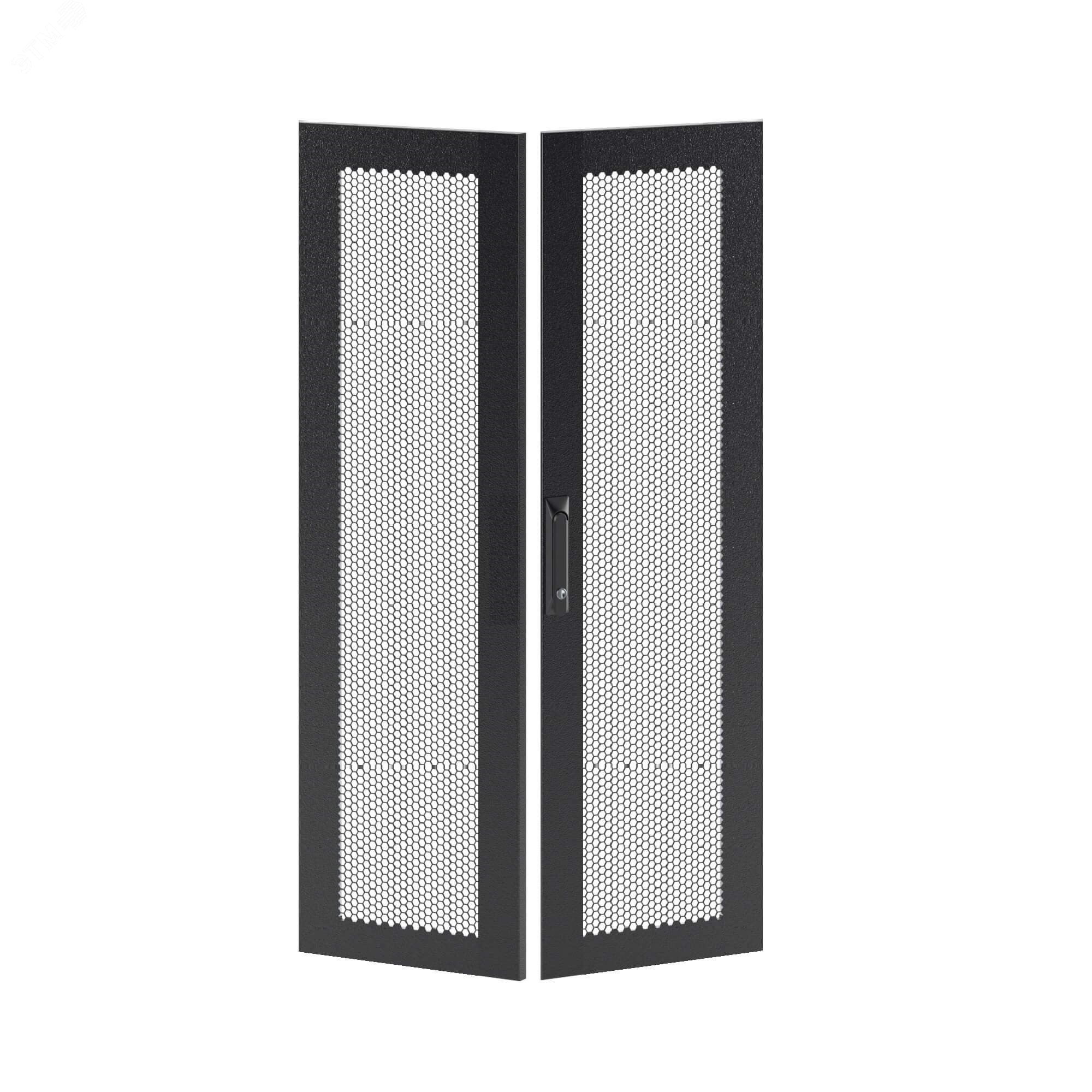 Дверь перфорированная двухстворчатая для IT-CQE 2000x600 RAL9005 RBITCPMD2060
