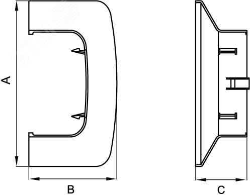 Ввод в стену 110х50мм серый металлик 01007G