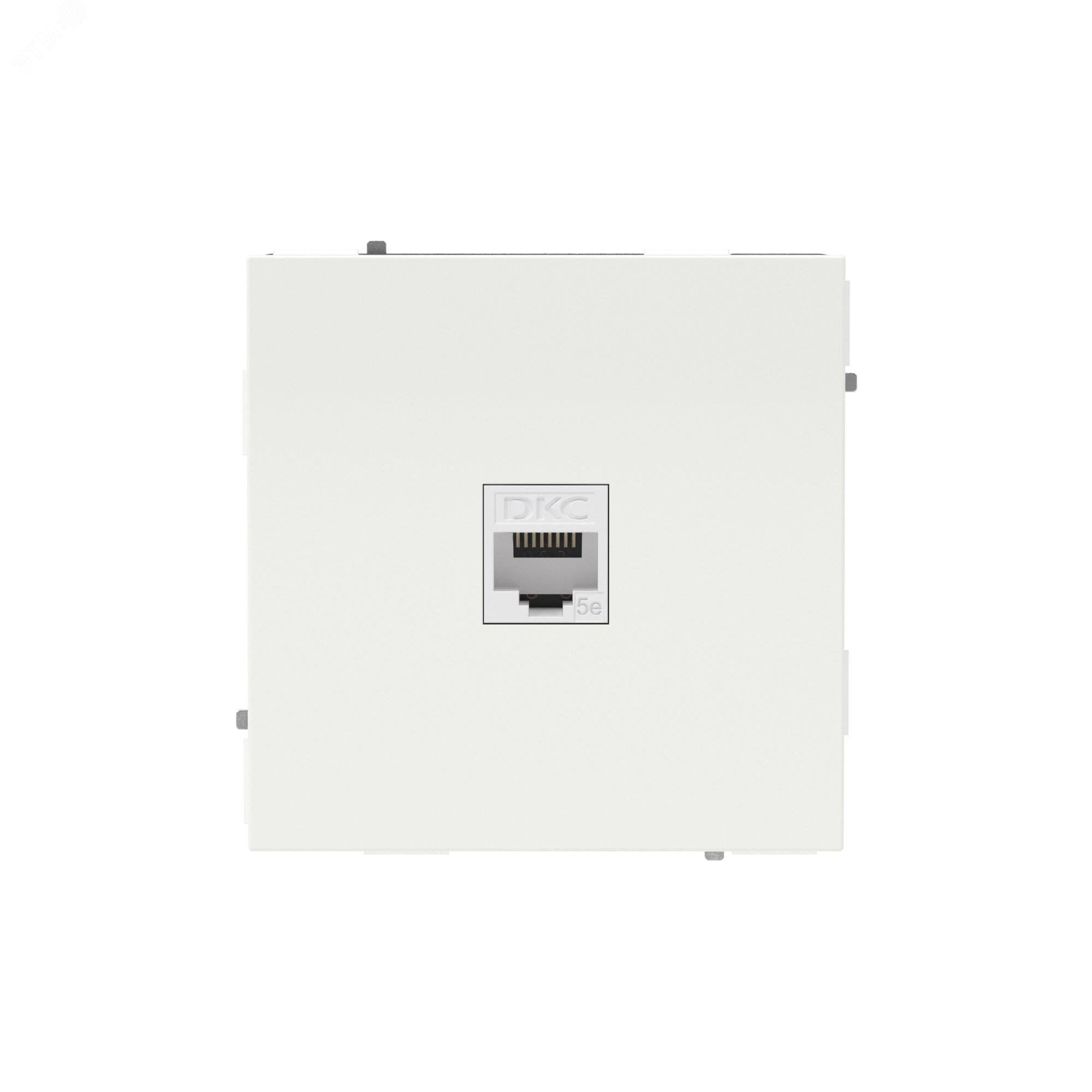 Компьютерная розетка RJ-45 без шторки, кат.5е одинарная, KANT, белая магнолия 7000663