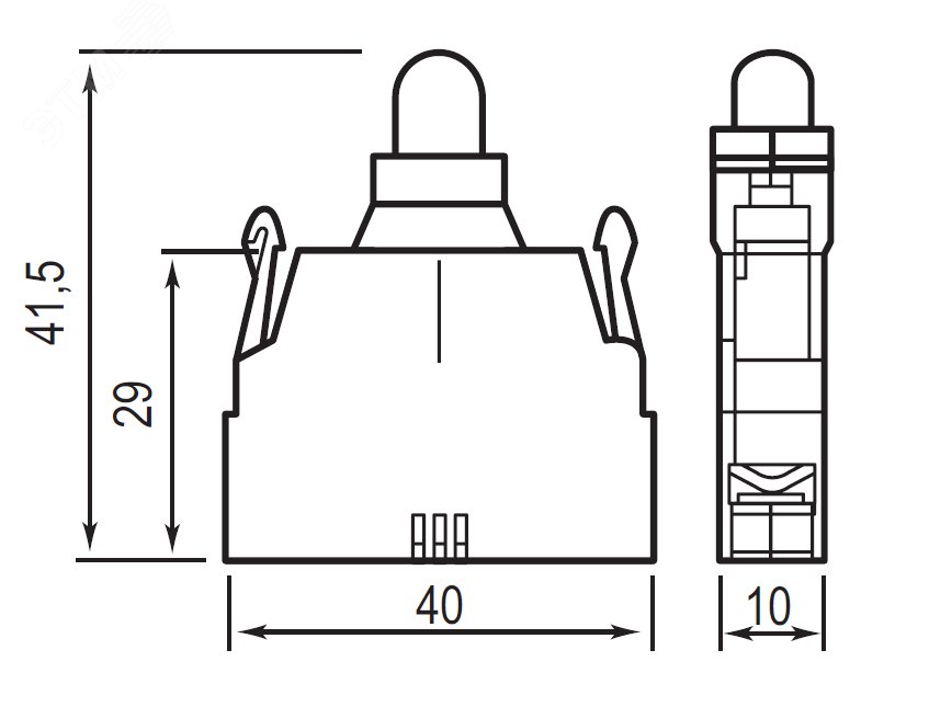 Контактный блок с клеммными зажимами под винт со светодиодом на 220В ALVL220