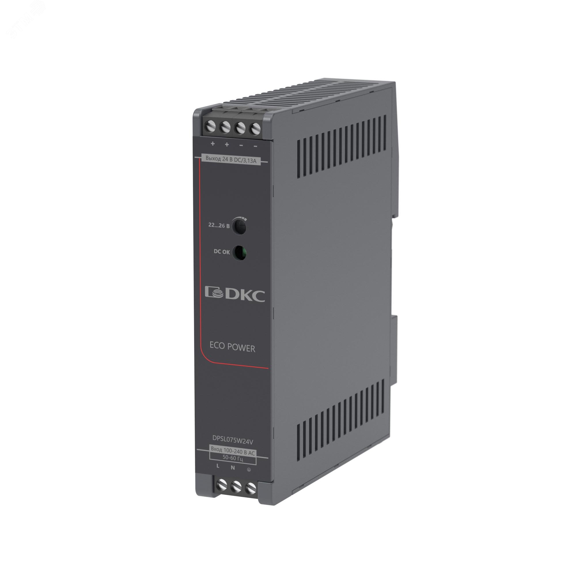 Источник питания ""ECO POWER"", однофазный, 75Вт, 24В DPSL075W24V
