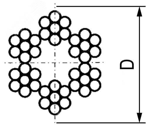 Трос стальной, толщина 5 мм, DIN 3055 CM625505