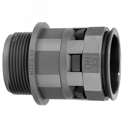 Муфта труба-коробка DN 7 мм, М12х1,5, полиамид, цвет черный PAM07M12N