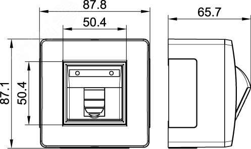 Фото товара Коробка PDD-N60 с 1 розеткой Brava RJ45 кат.5E (телефон/компьютер) бел. 10665