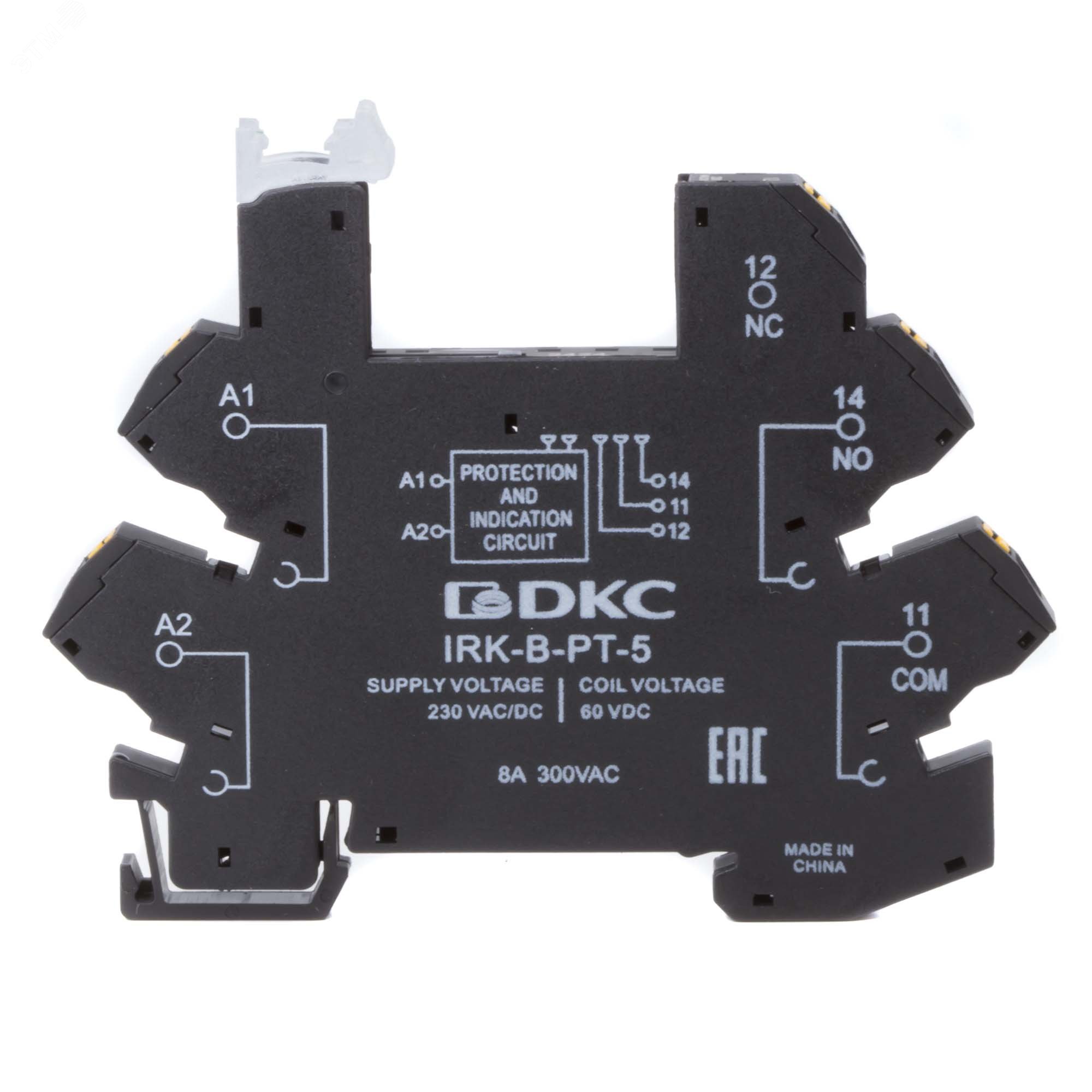 Колодка ультратонкая для реле RIS, входное напряжение 230V AC/DC, push-in клеммы IRK-B-PT-5
