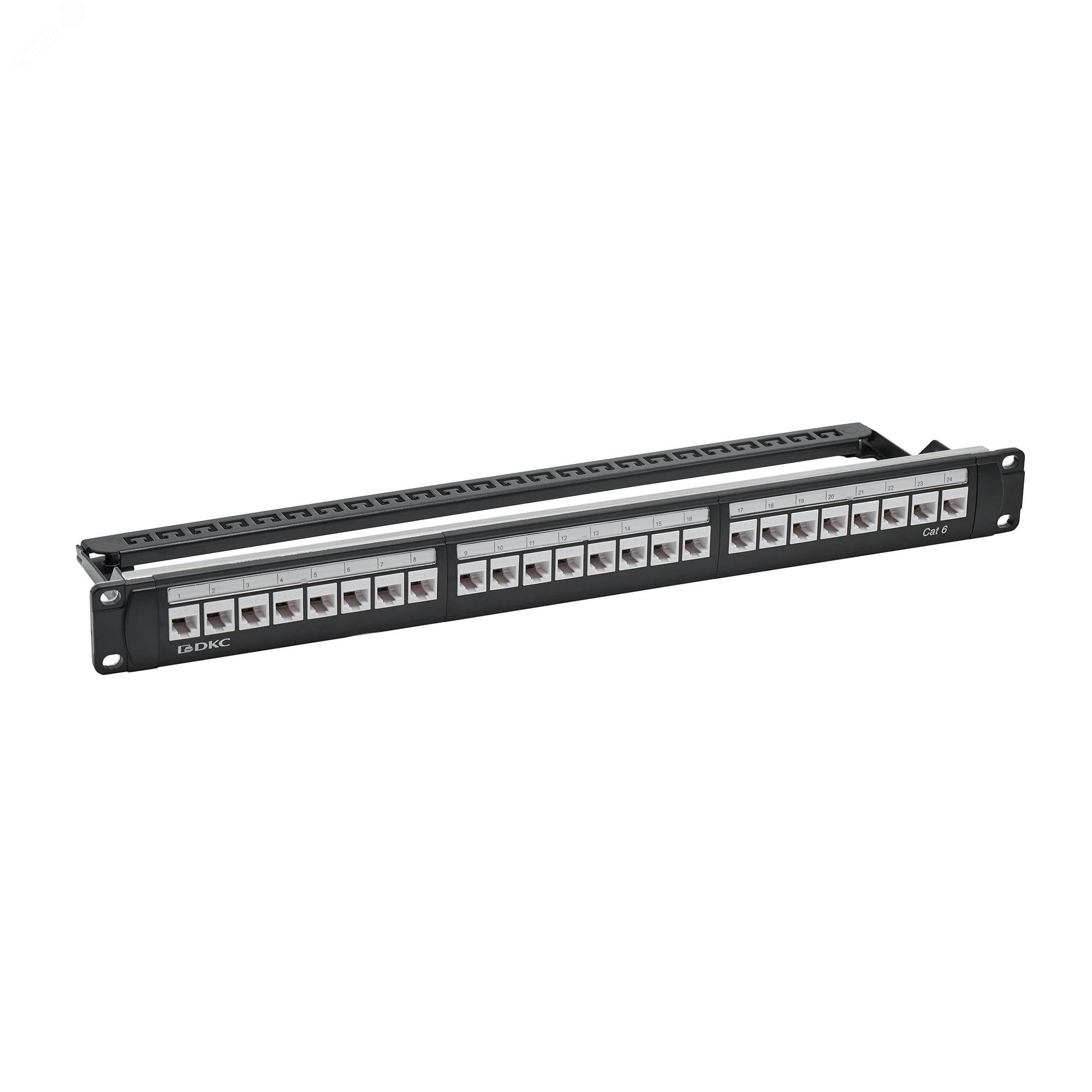 Патч-панель 19",1U,CAT6, 24 модуля RJ45, неэкранированная RN6PPU24