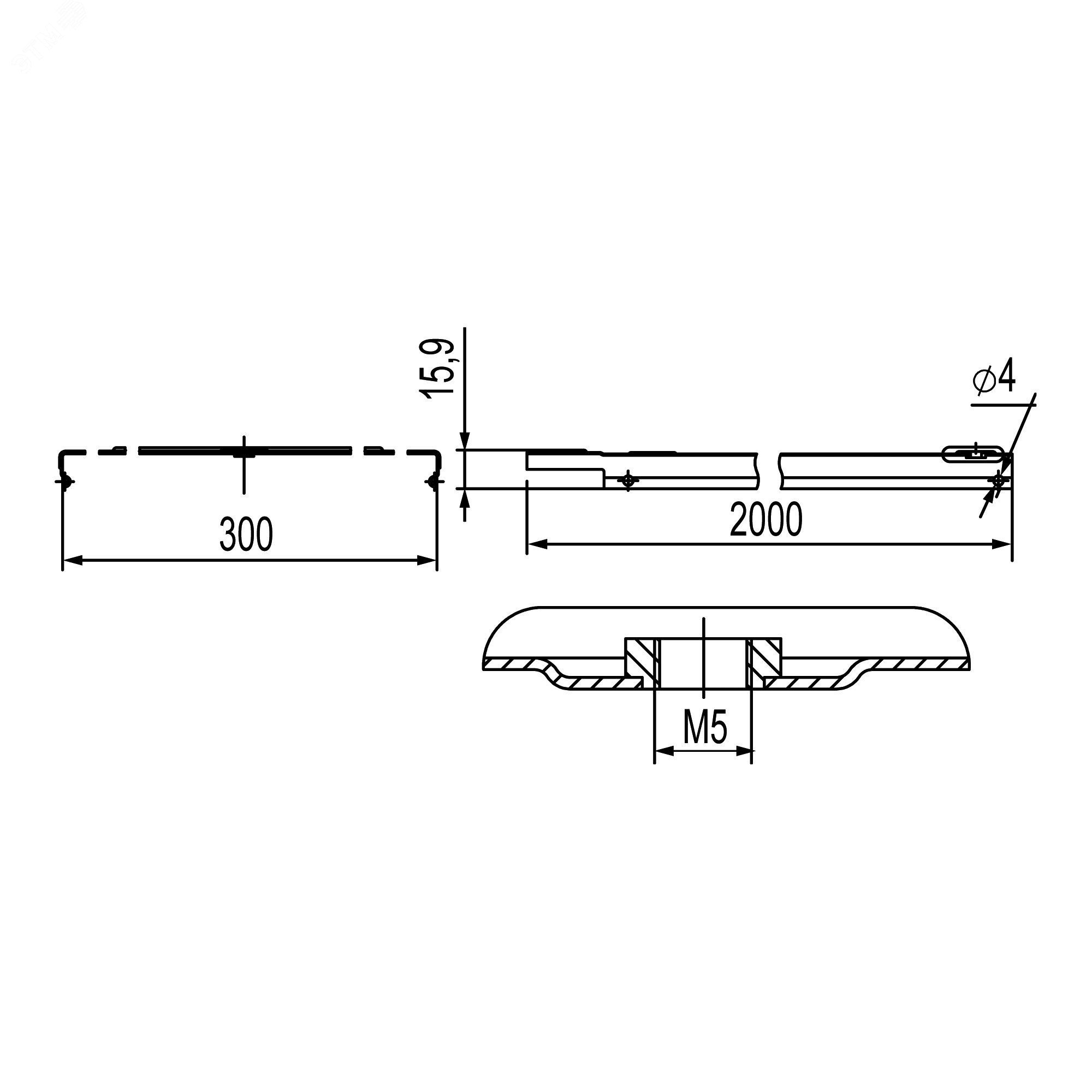 Крышка на лоток с заземлением основание 300мм L=2000мм толщина 1.2 мм горячеоцинкованная 3551512HDZ